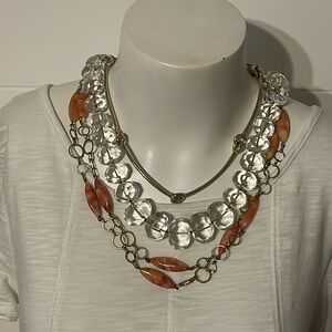 SIX TALBOTS set of jewelry pieces! Three necklaces, 2 bracelets, 1 earring set.